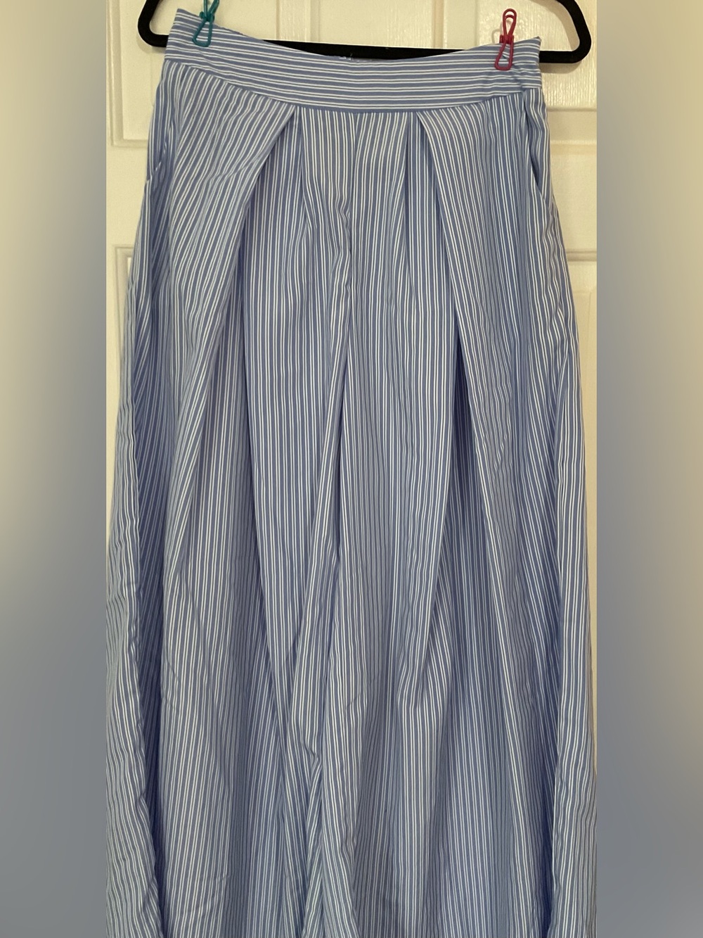 SHEIN Blue and White Pinstripe Wide-Leg Two Piece - Picture 10 of 13